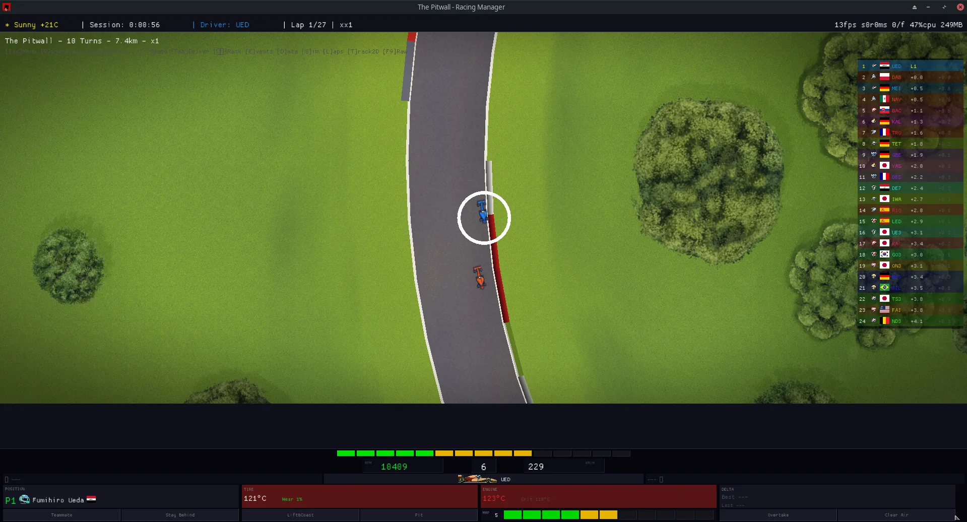 The Undercut - In-game race simulation with 2D track view and telemetry